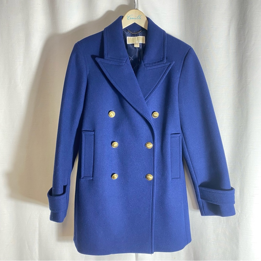 MICHAEL KORS women’s double breasted, wool coat with real buttons & pockets - Picture 5 of 17